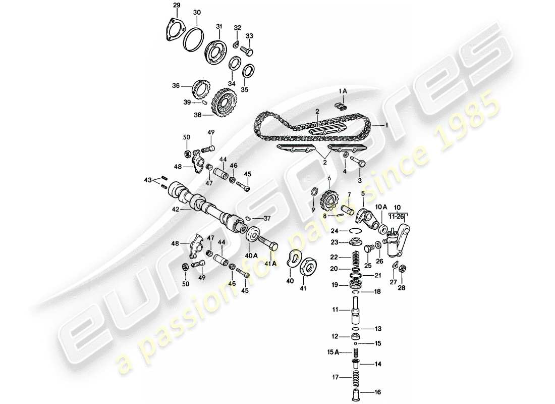 porsche 1978 (911) valve control part diagram