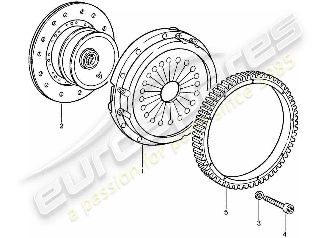 porsche 1988 (911) clutch part diagram