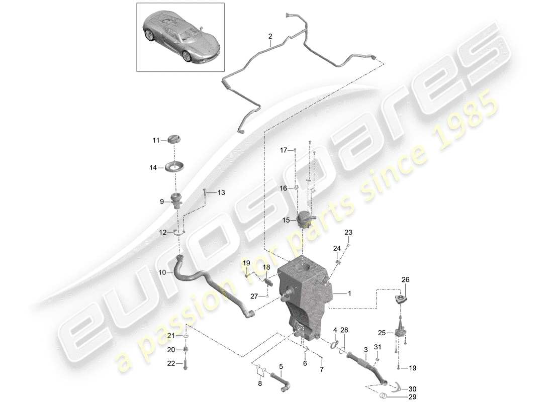 porsche 2015 (918 spyder) engine lubrication part diagram