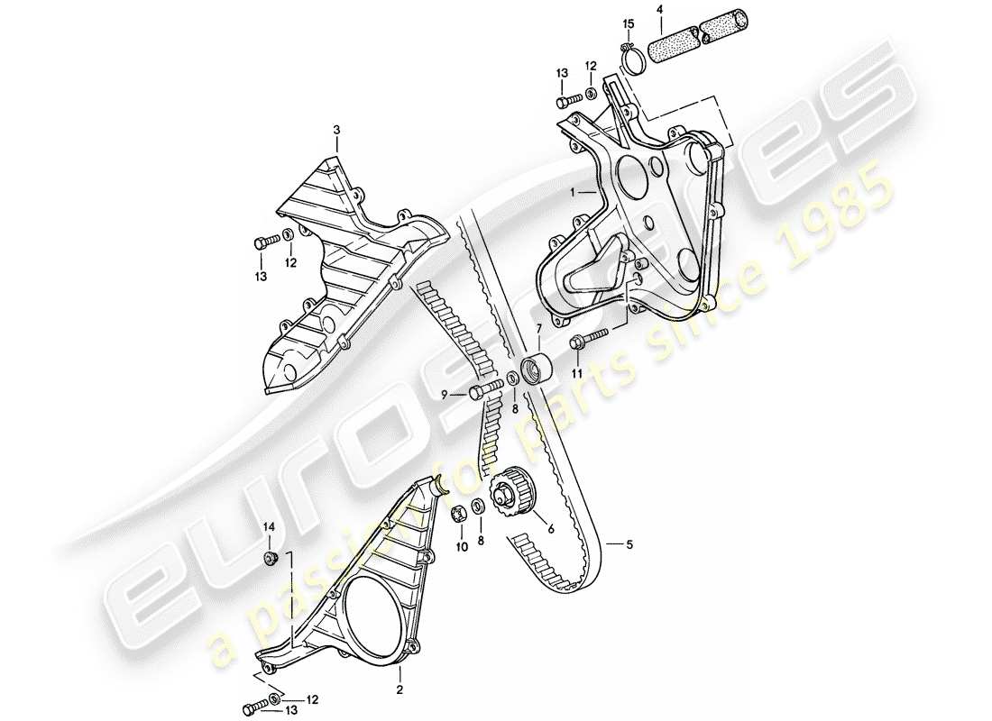 porsche 1988 (944) driving mechanism - camshaft - d >> - mj 1986 part diagram