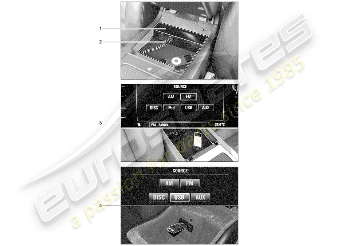 porsche 2017 (tequipment cayenne) multimedia interface part diagram