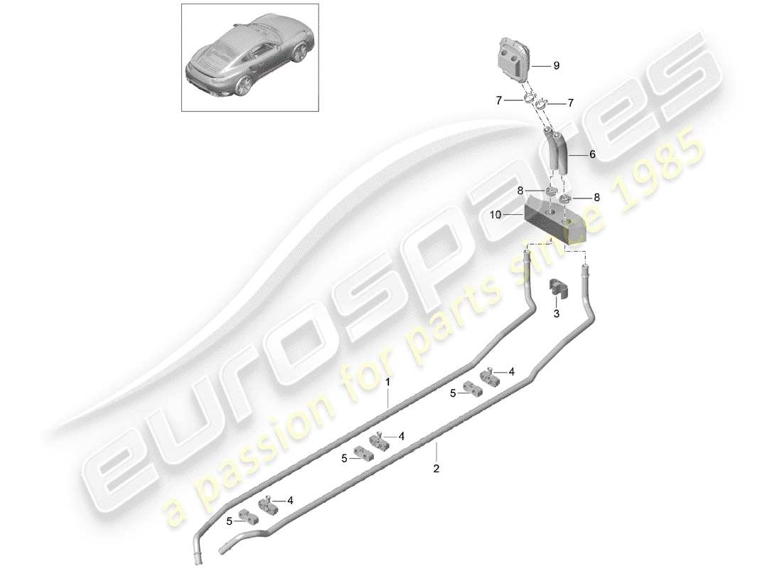 porsche 2019 (991-2 turbo) heater part diagram