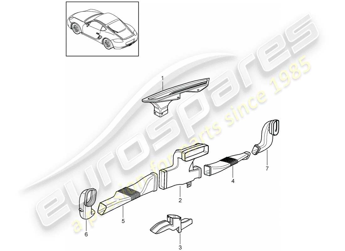 porsche 2012 (987 cayman) heater part diagram