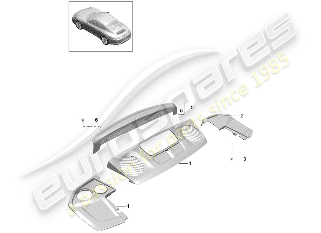 porsche 2020 (991-2) lining part diagram
