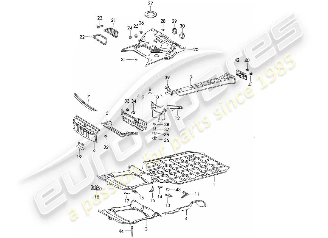 porsche 1973 (911) frame parts diagram