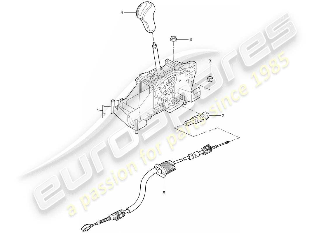 porsche 2008 (997-1 turbo / gt2) selector lever part diagram