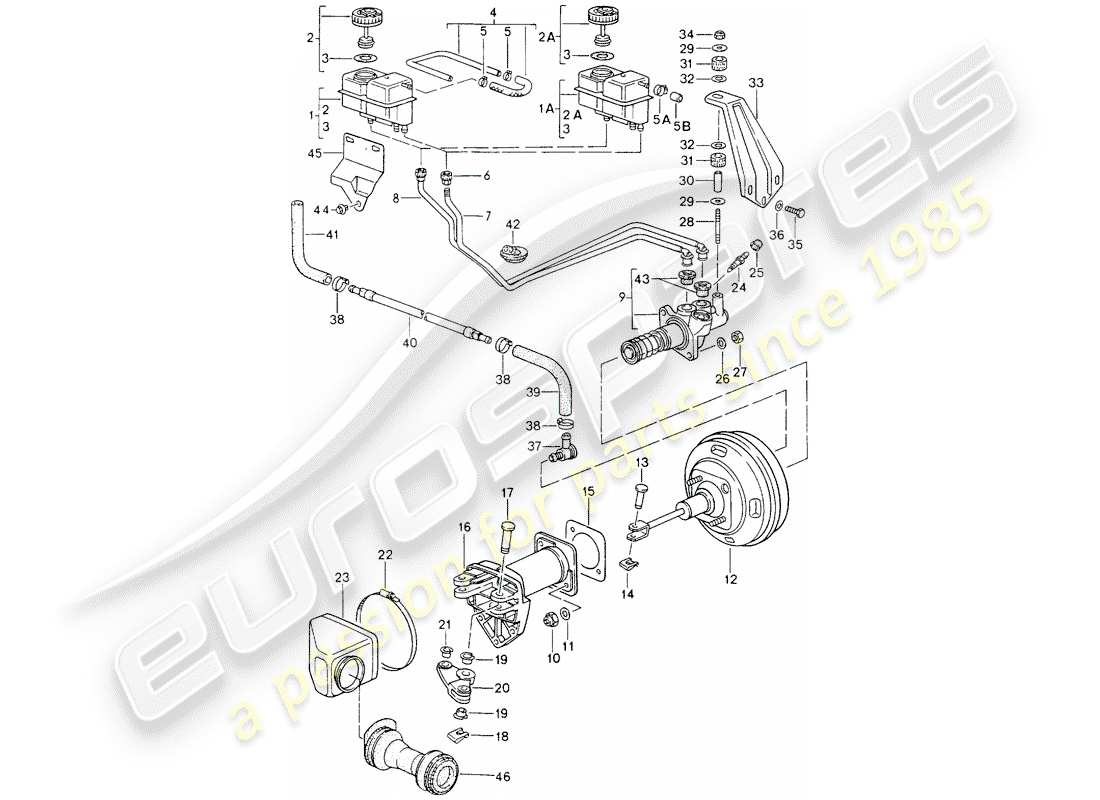 porsche 1990 (964) reservoir for - brake fluid - brake master cylinder part diagram
