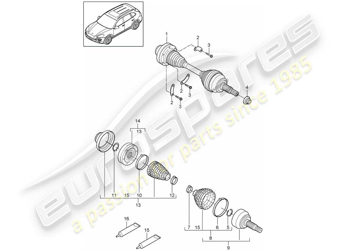 porsche 2015 (cayenne e2 92a) drive shaft part diagram