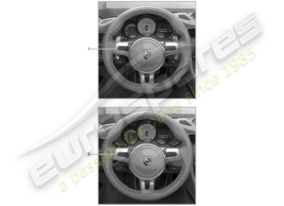 porsche 2013 (tequipment 98x/99x) steering wheel part diagram