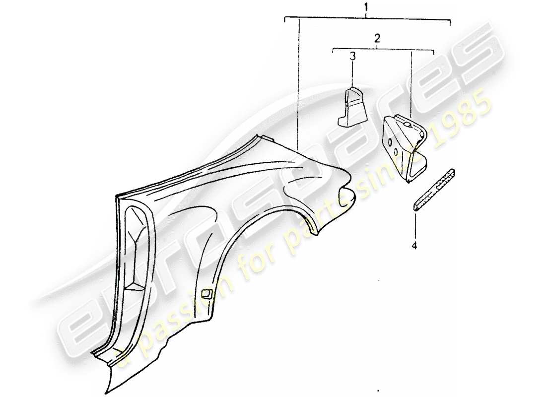 porsche 1990 (964) exterior panelling part diagram
