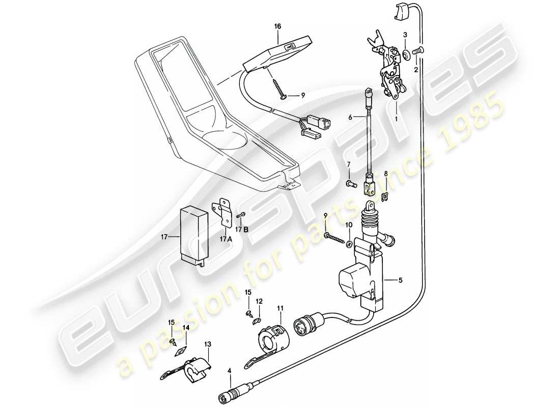 porsche 911 (1989) central locking system part diagram