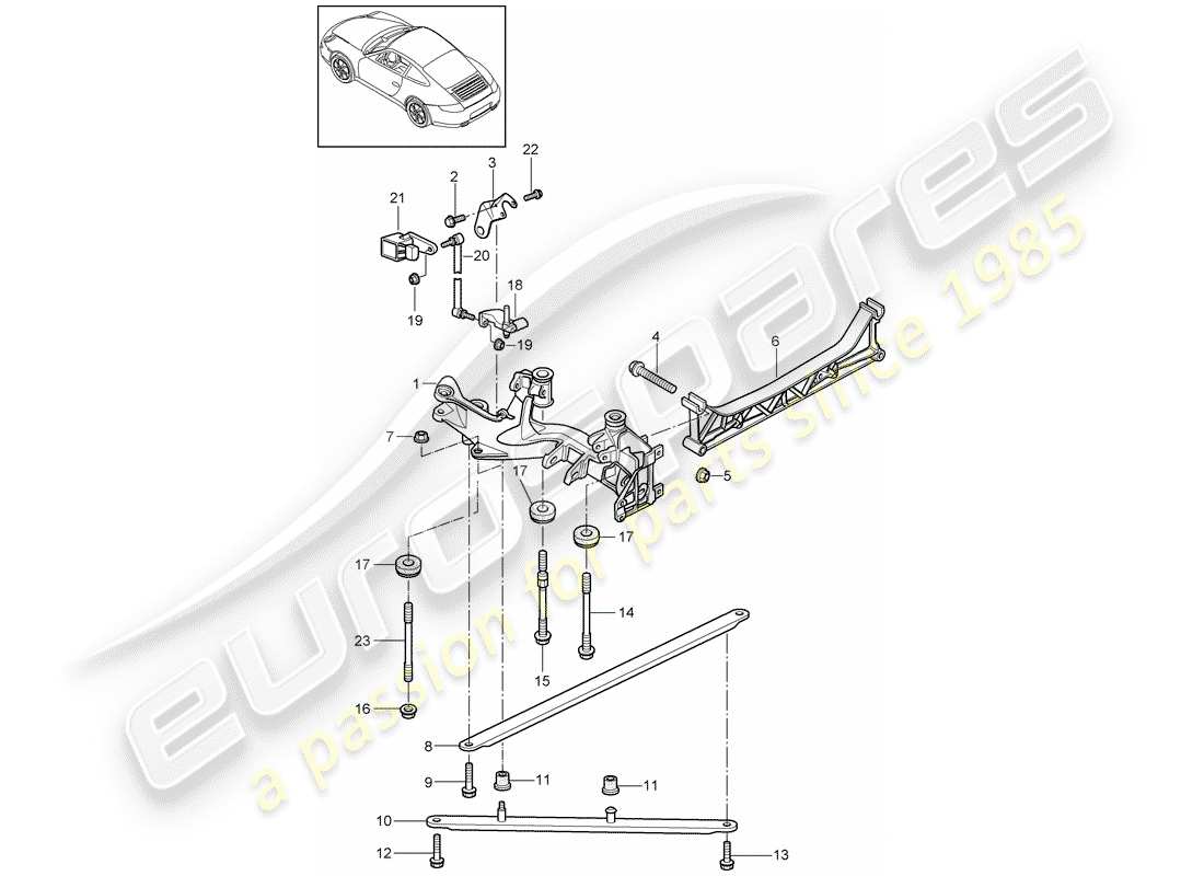 porsche 2010 (997-2) rear axle part diagram