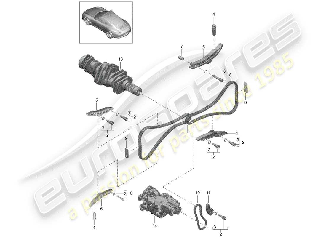 porsche 2012 (991-1) valve control part diagram