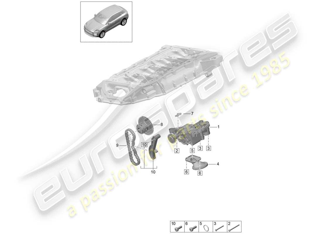 porsche 2019 (macan) oil pump part diagram
