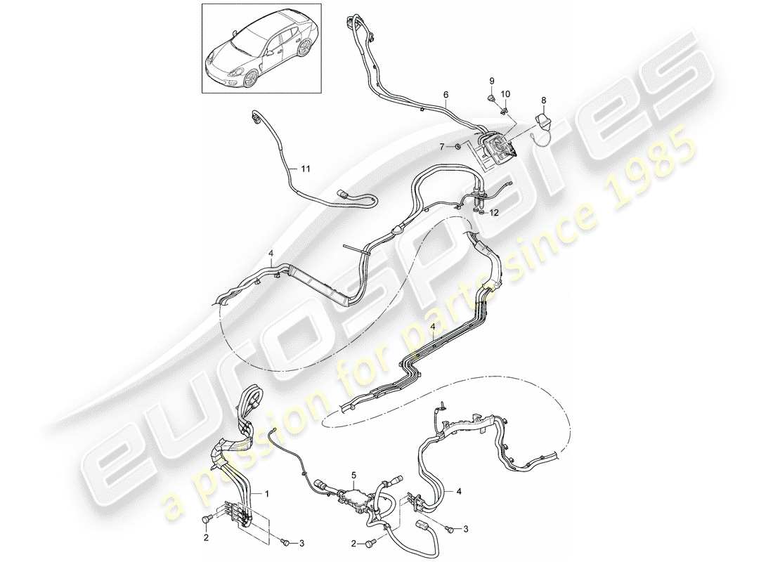 porsche panamera 970 (2016) wiring harnesses part diagram