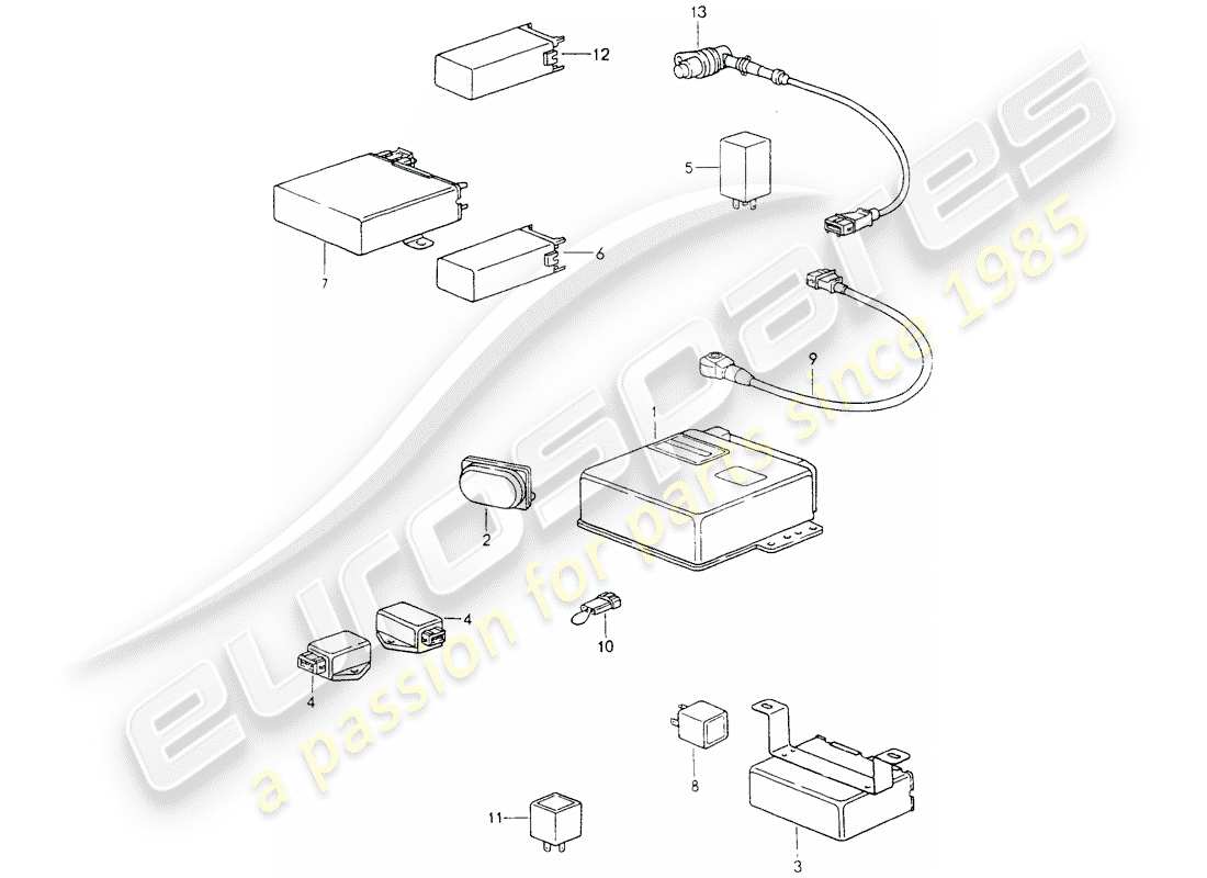 porsche 1990 (964) control units part diagram