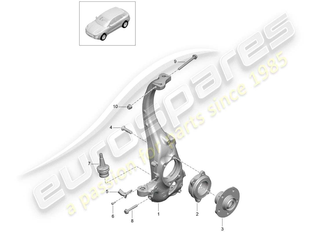 porsche macan (2017) pivot bearing part diagram