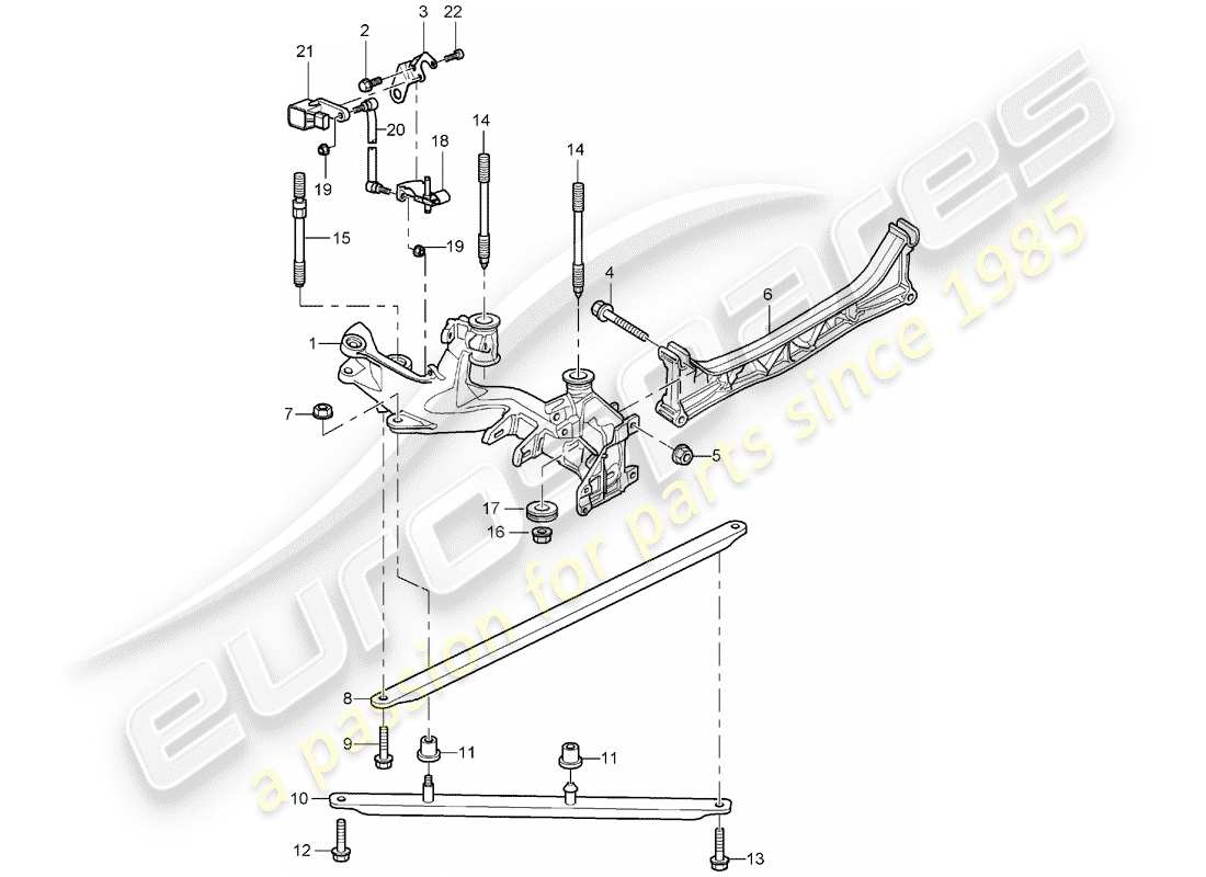 porsche 2002 (996 gt3) rear axle - side panel - bracket part diagram