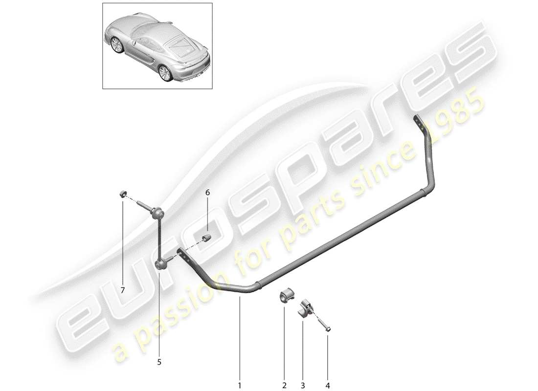 porsche 2016 (981 cayman gt4) stabilizer part diagram