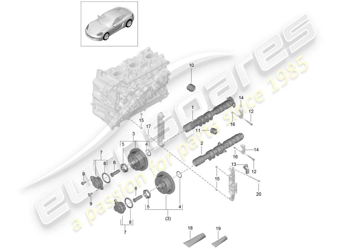 porsche 2017 (718 cayman) camshaft part diagram