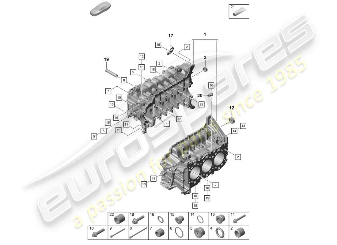 porsche 2018 (718 boxster) crankcase housing parts diagram