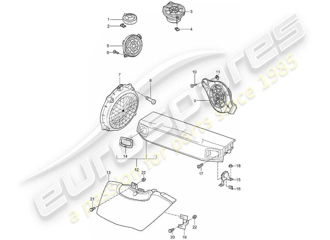 porsche 2005 (997-1) loudspeaker part diagram
