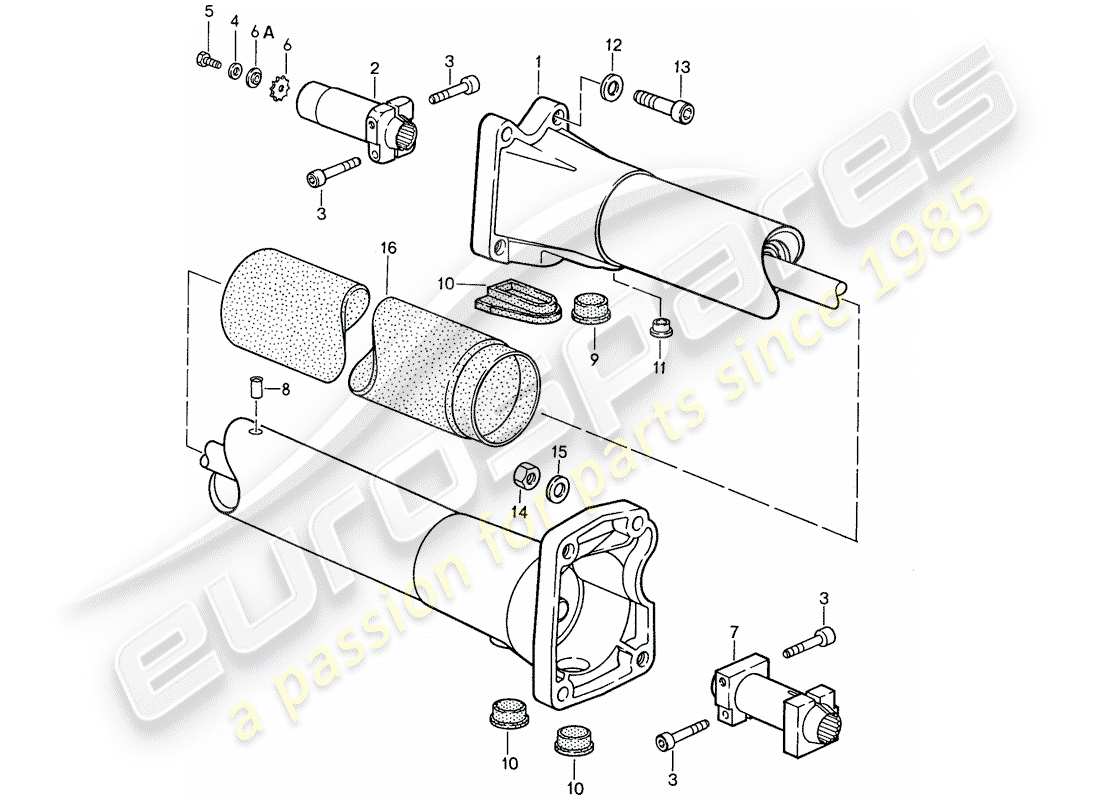 porsche 1988 (959) central tube parts diagram