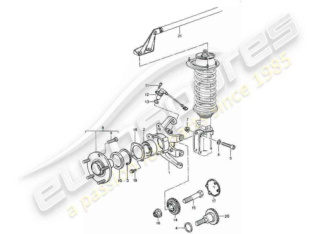 porsche 1990 (964) wheel carrier - wheel hub - transverse strut - see technical information - group: - 4 10/89 part diagram