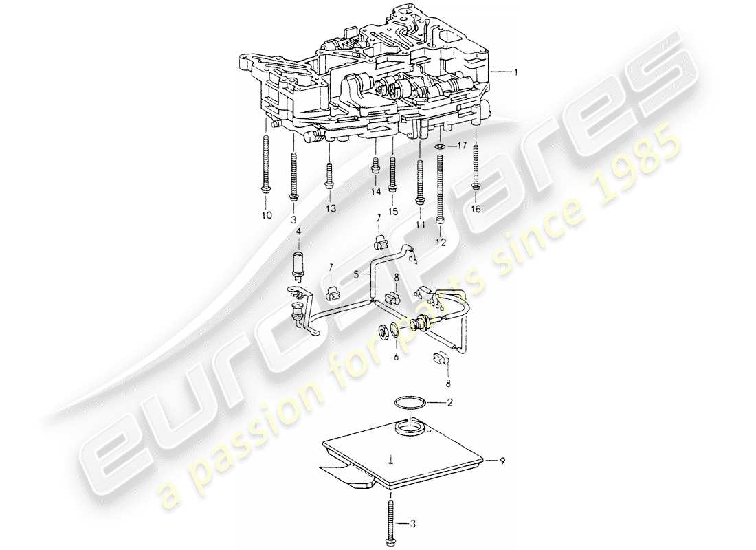 porsche 1990 (964) tiptronic - oil strainer - inductive sender - fasteners - for - switch unit part diagram