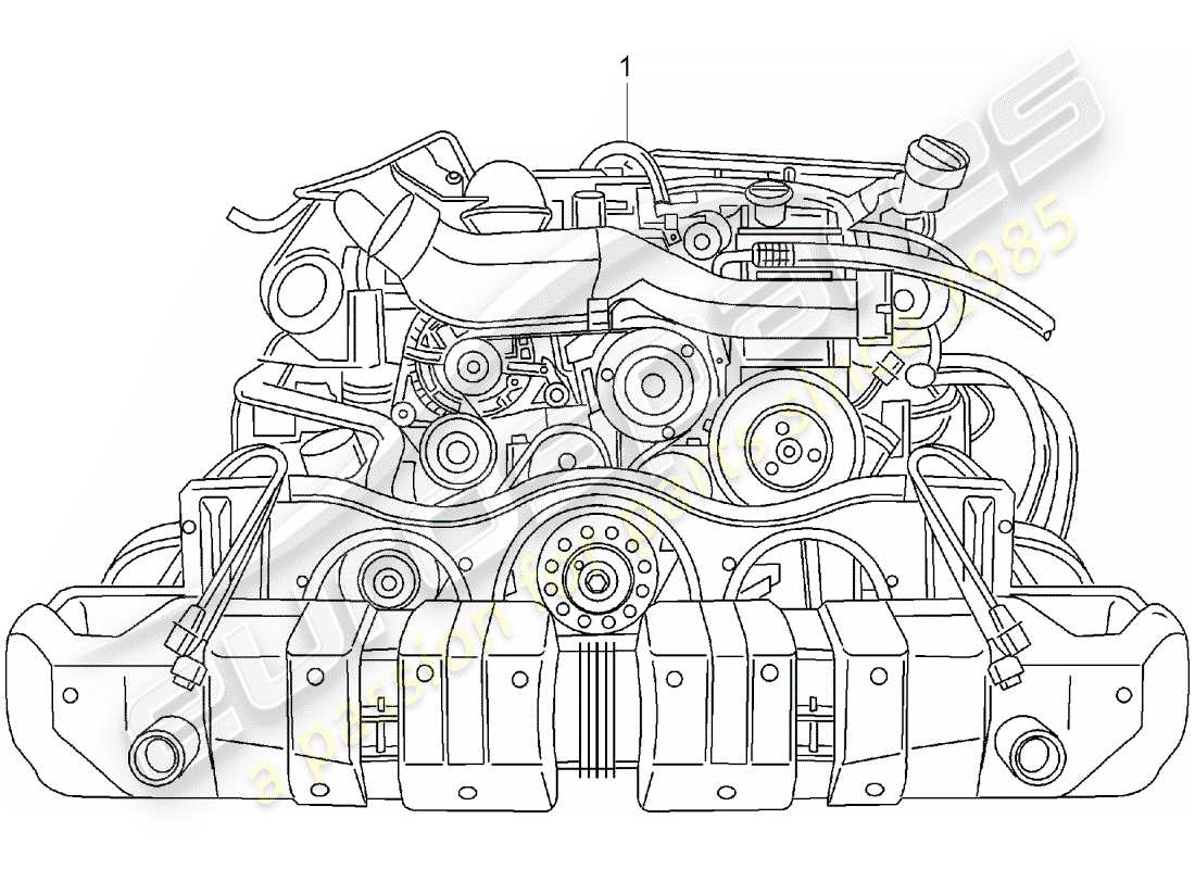 porsche 996 t/gt2 (2004) replacement engine - - - ready for installation - only - included - fuel radiator part diagram