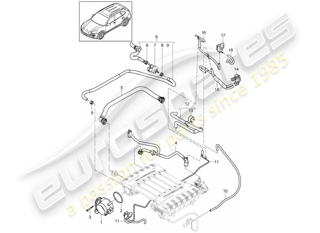 porsche 2015 (cayenne e2 92a) throttle body part diagram