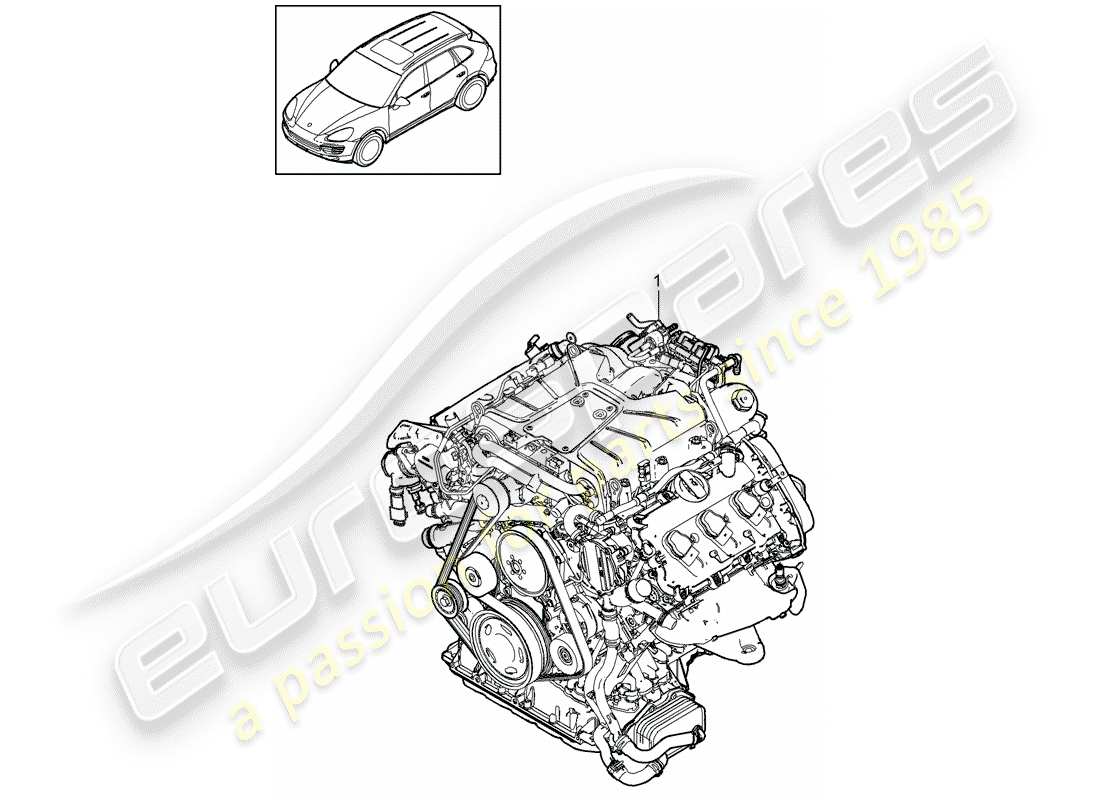 porsche 2018 (cayenne e2 92a) replacement engine part diagram