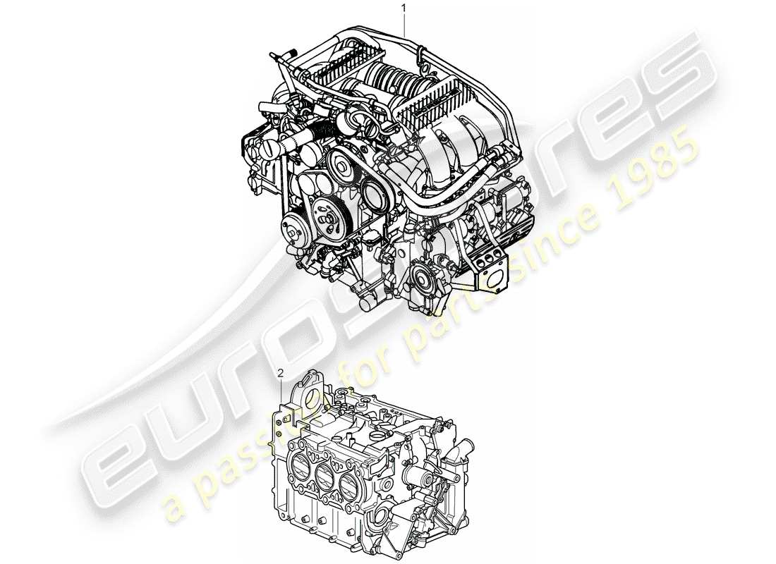 porsche 997 (2005) replacement engine part diagram