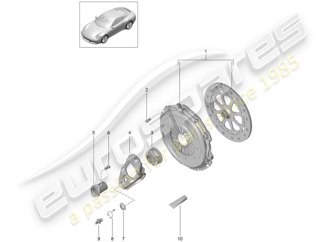 porsche 2017 (991-2) clutch part diagram