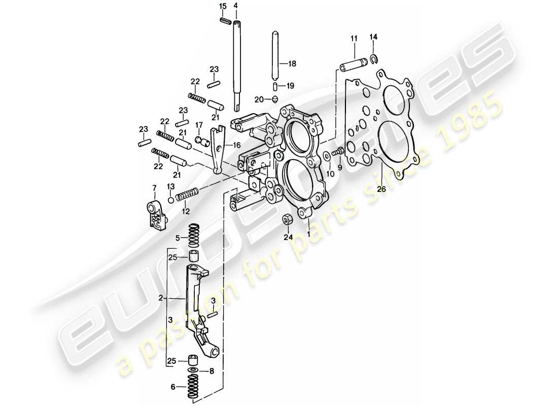 porsche 911 (1989) tensioning plate - shift control lock device - 5-speed part diagram