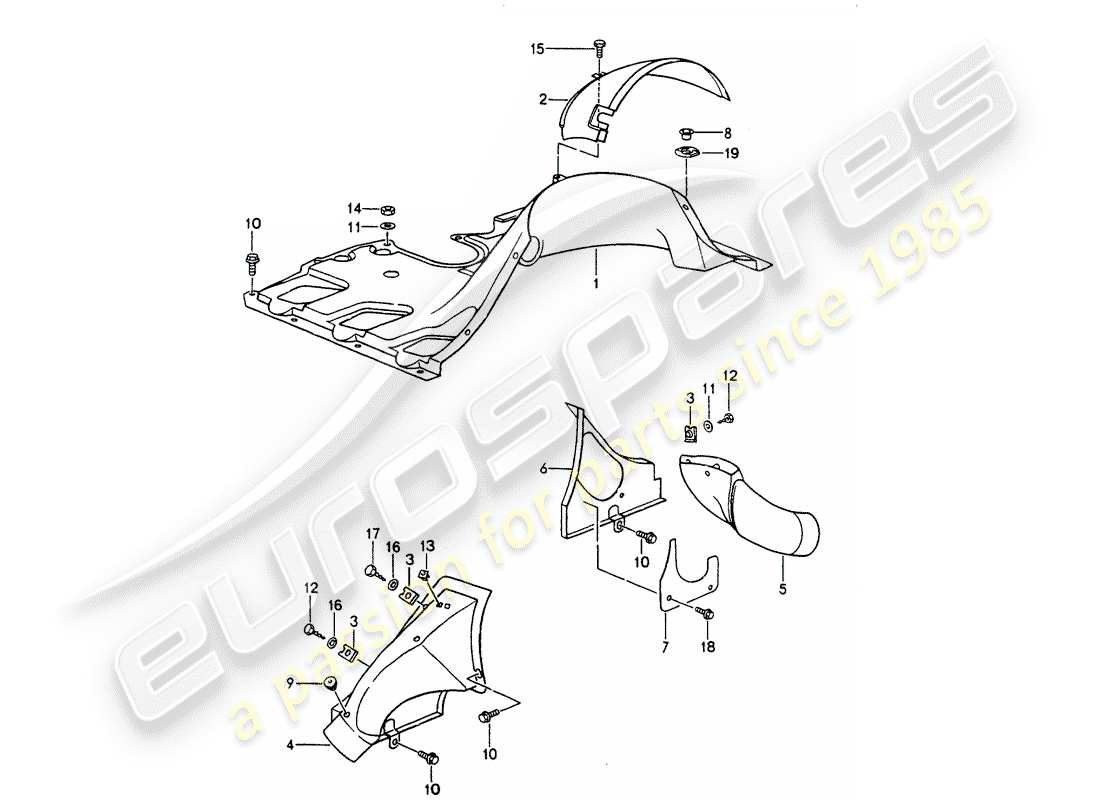 porsche 1990 (964) air duct part diagram