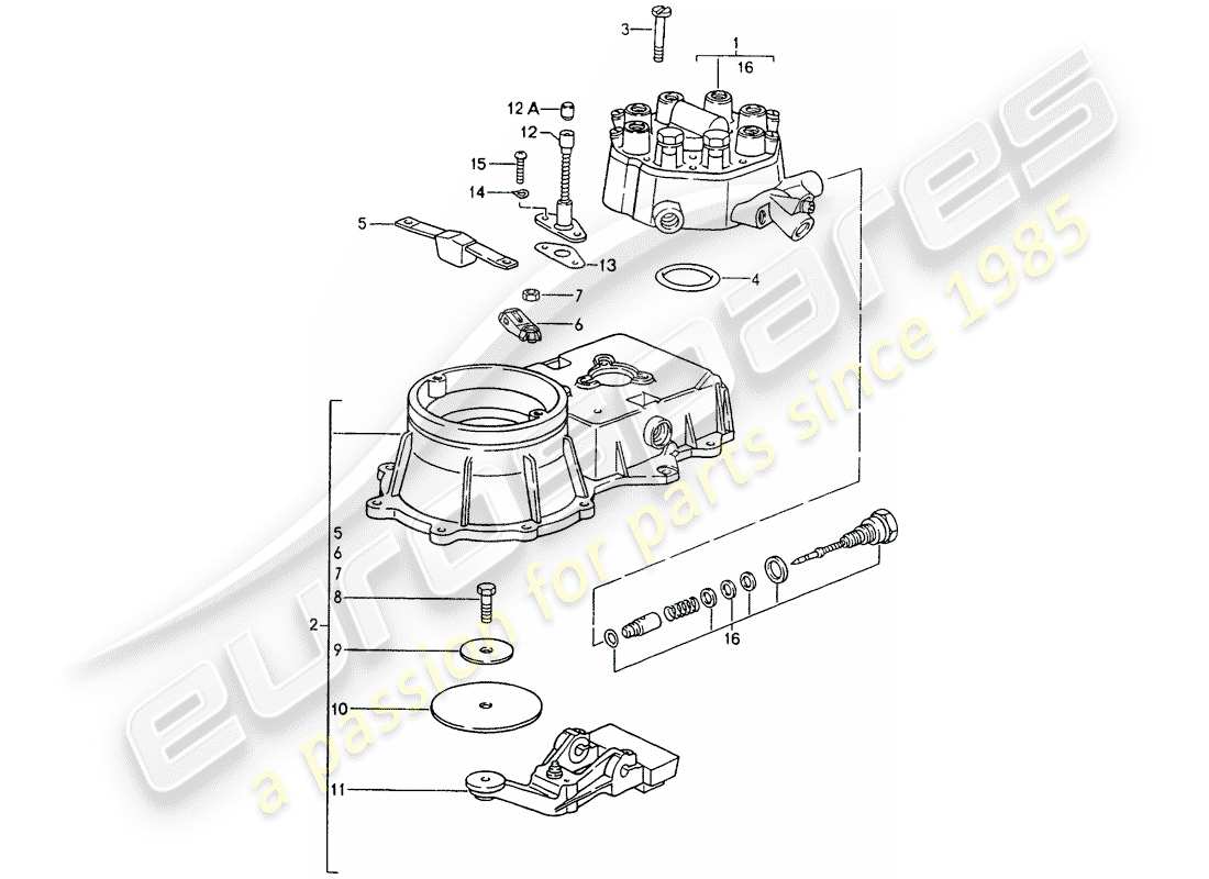 porsche 1989 (964) mixture control unit parts diagram
