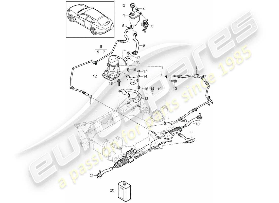 porsche panamera 970 (2012) power steering parts diagram