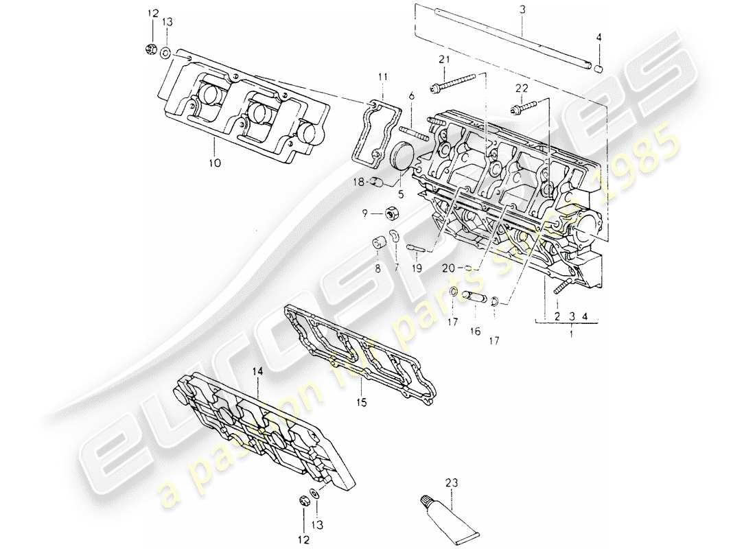 porsche 1990 (964) camshaft housing part diagram