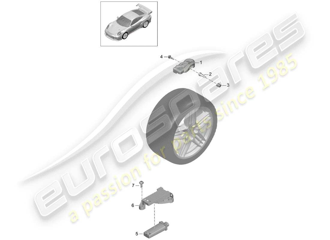 porsche 2014 (991-1 turbo) tire pressure control system part diagram