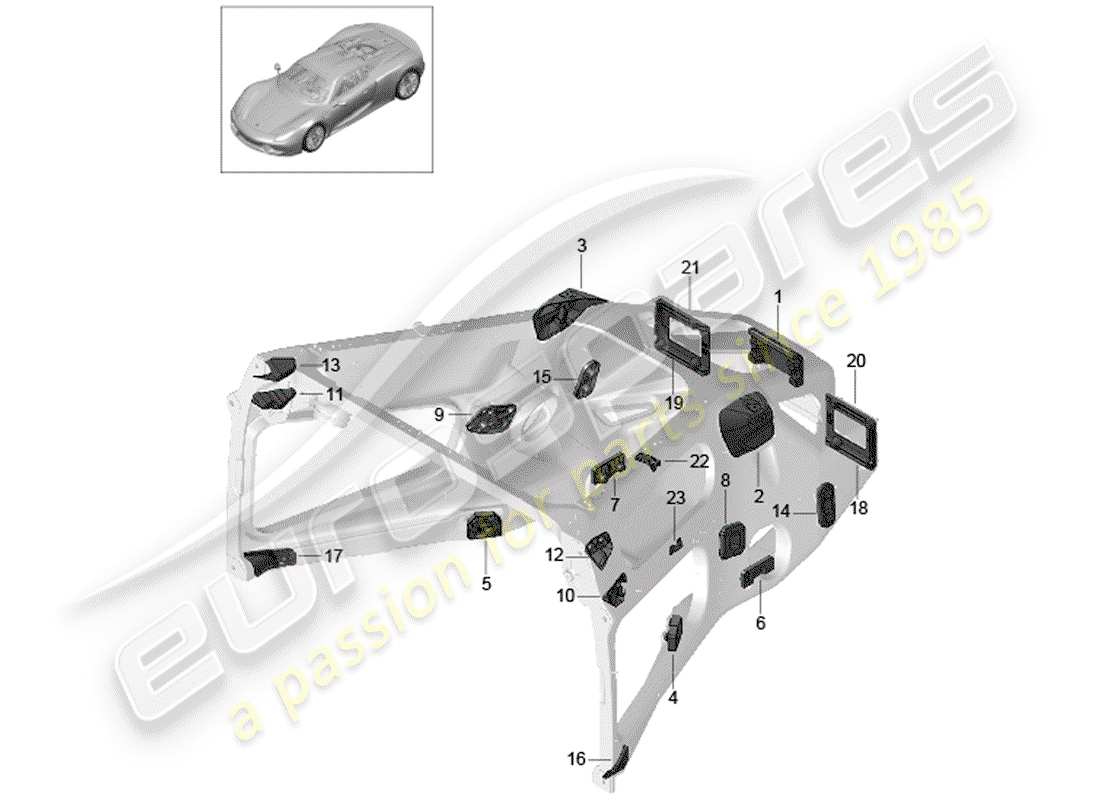 porsche 2015 (918 spyder) special repair concept part diagram