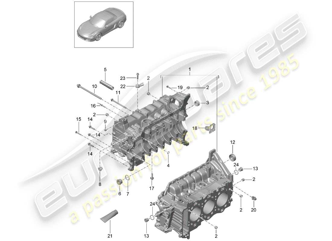 porsche 2012 (981 boxster) crankcase parts diagram