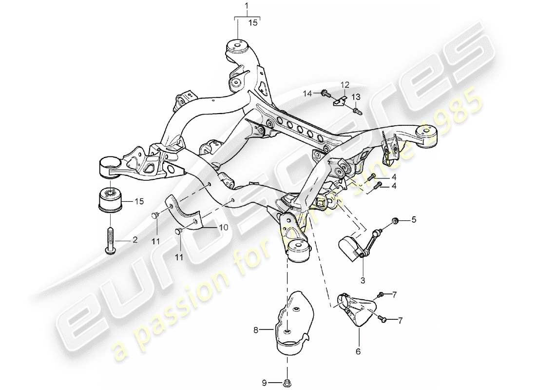 porsche 2005 (cayenne e1 9pa) rear axle part diagram