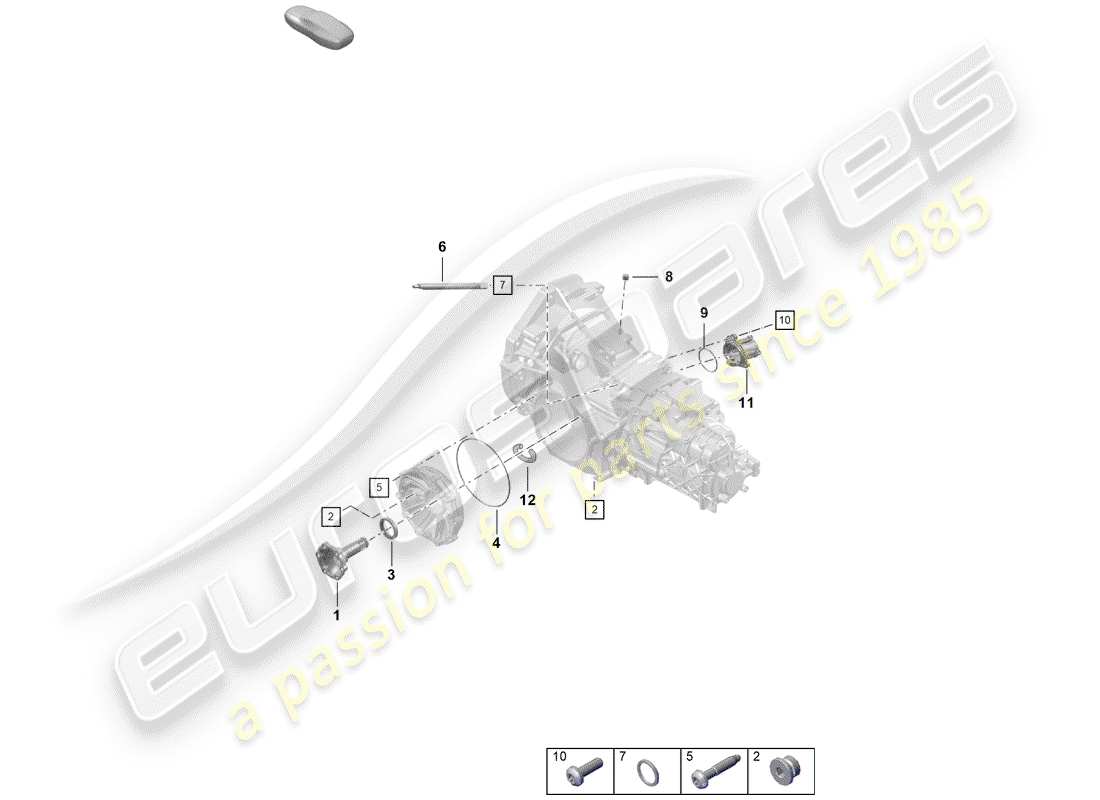 porsche 2019 (718 boxster spyder) manual gearbox part diagram