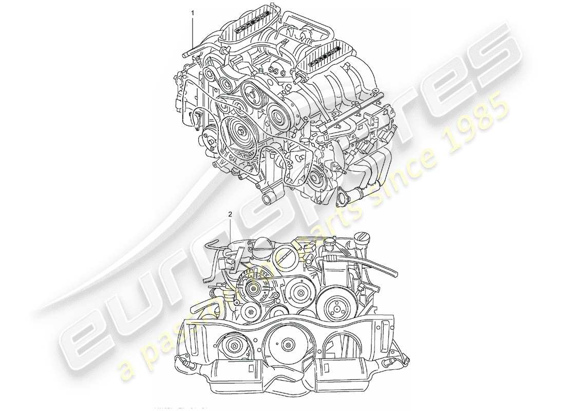 porsche 2008 (refurbished and exchange catalogue) replacement engine part diagram