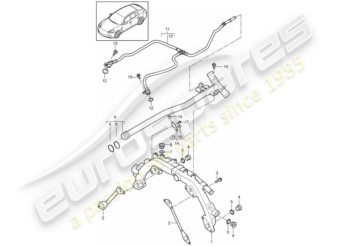 porsche 2015 (panamera 970) water cooling 1 part diagram
