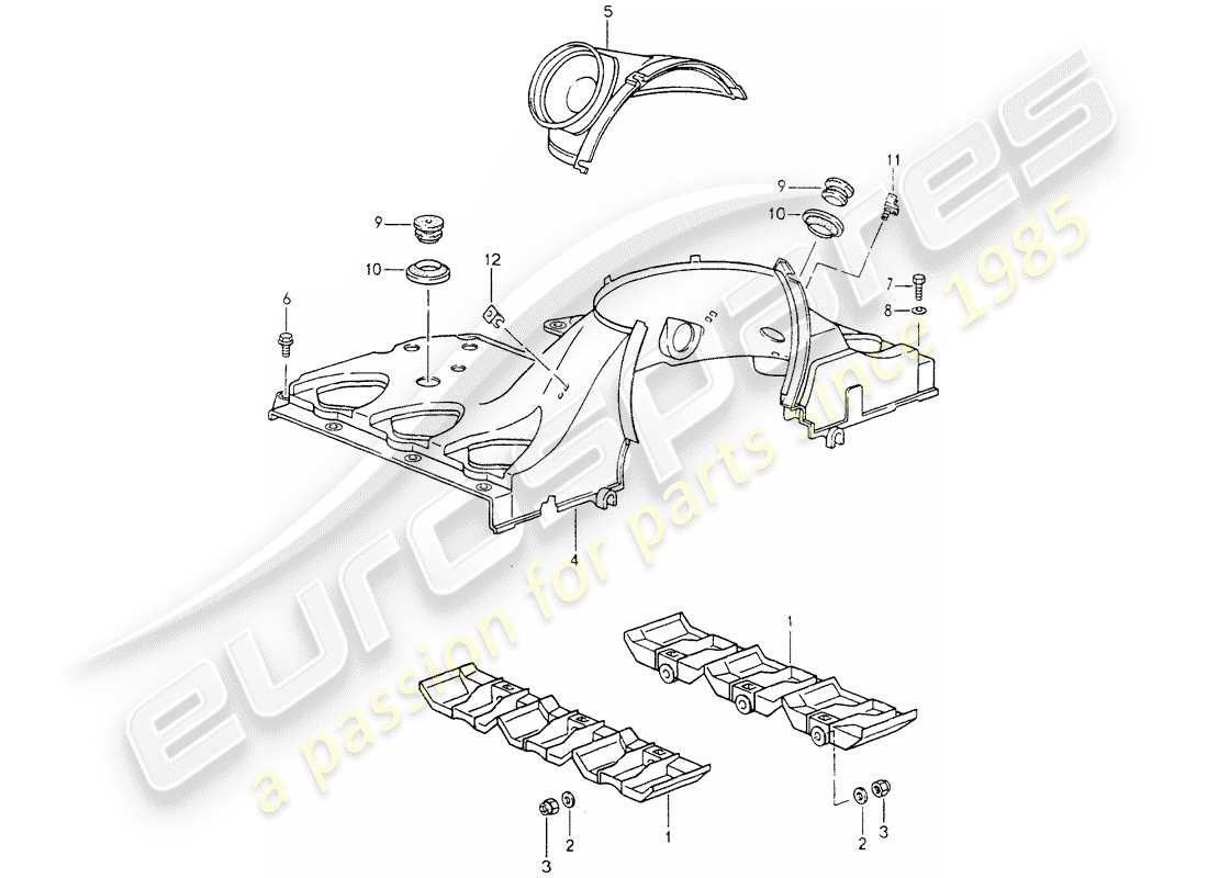 porsche 1990 (964) air duct part diagram