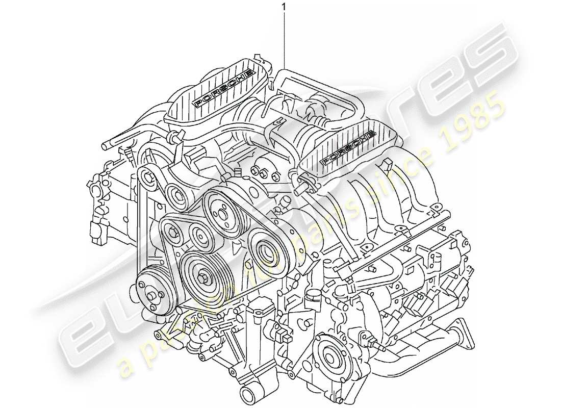 porsche 2008 (refurbished and exchange catalogue) replacement engine part diagram