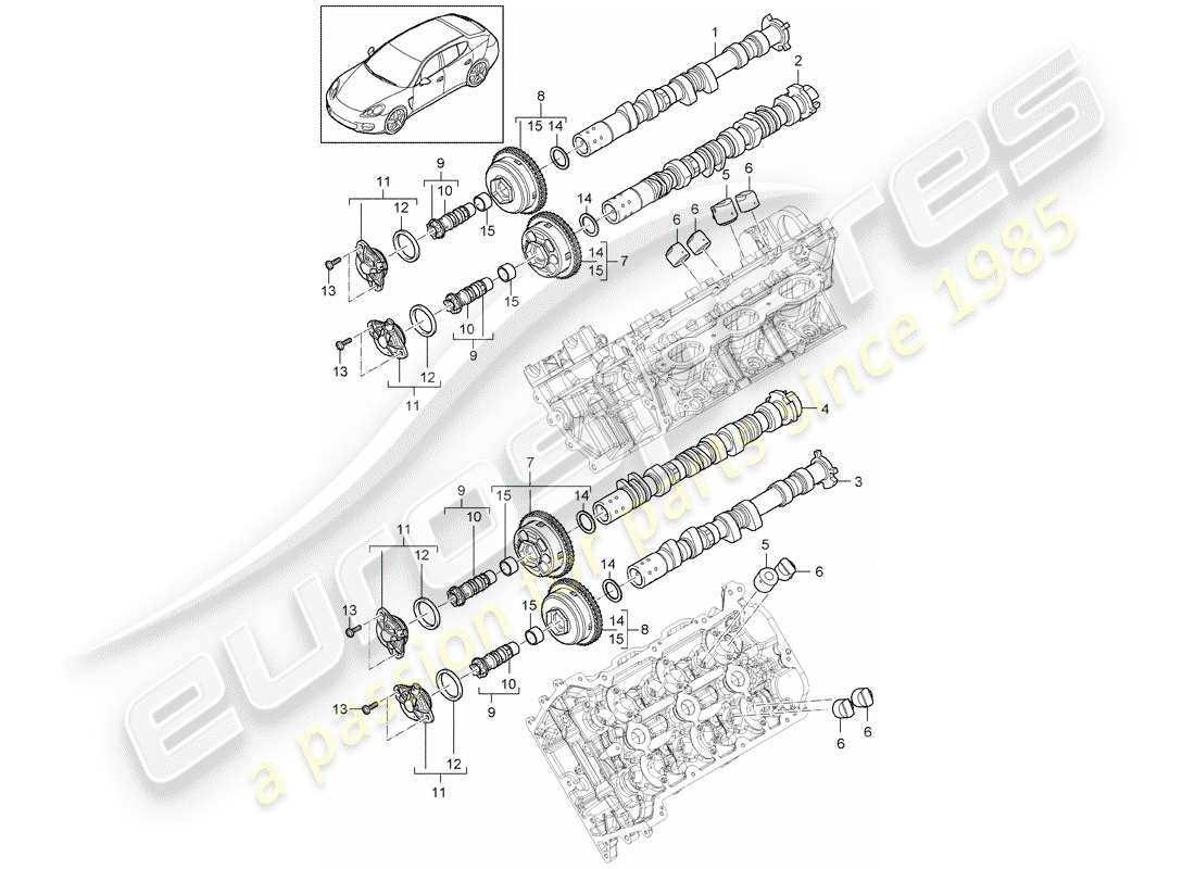 porsche 2016 (panamera 970) camshaft part diagram