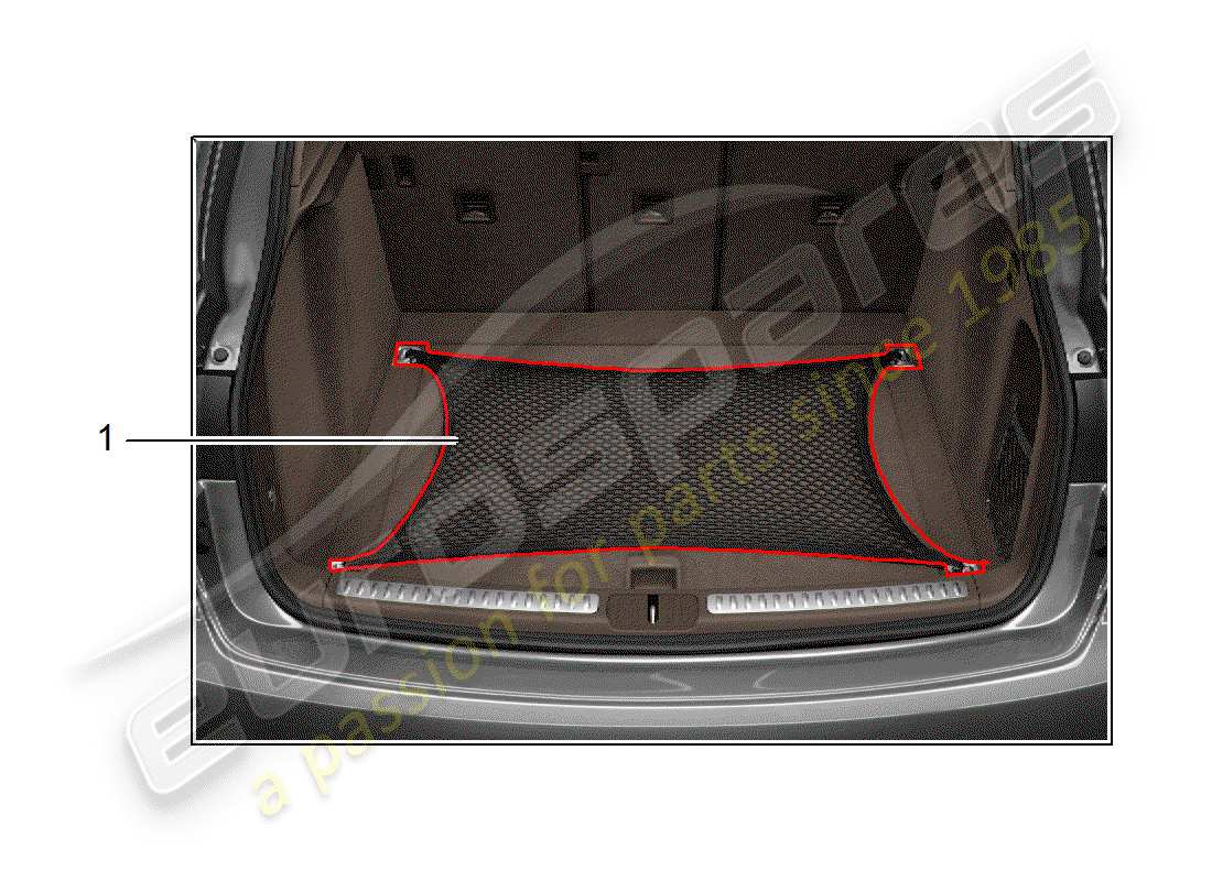 porsche 2017 (tequipment macan) cargo net part diagram